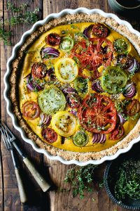 Turmeric, Thyme & Tomato with Red Onion Vegan Quiche