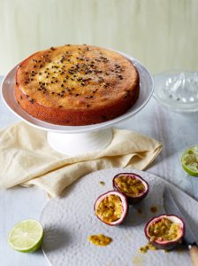 Sticky Lime and Passion Fruit Cake